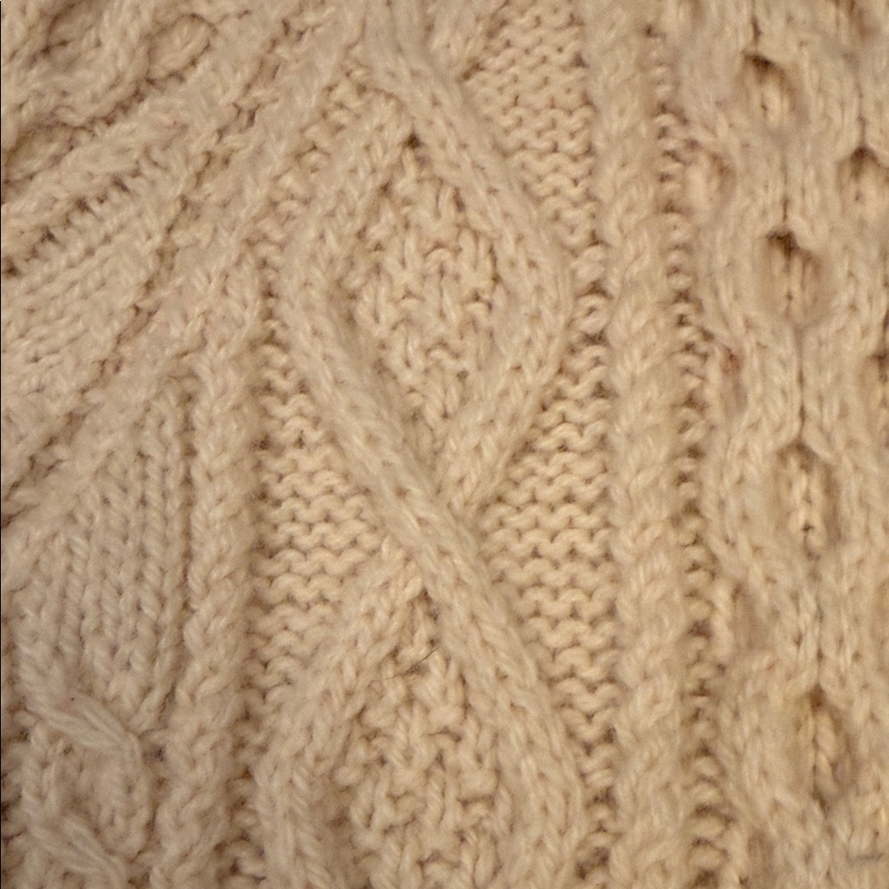 Elegant Cream Cable Knit Cardigan - Picture 4 of 7